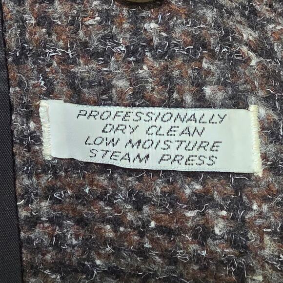 VTG Dani Colby Brown Tweed Wool Blend Coat Women 24W Double Breasted Winter - Picture 10 of 12